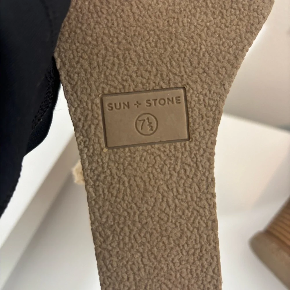 Sun + Stone Women 7.5 Camilla Wedged Faux Suede Ankle Boot Shoe Casual Tan
